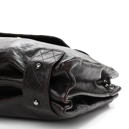 Chanel Glazed Caviar Pocket In The City Tote Dark Brown 9 of 10