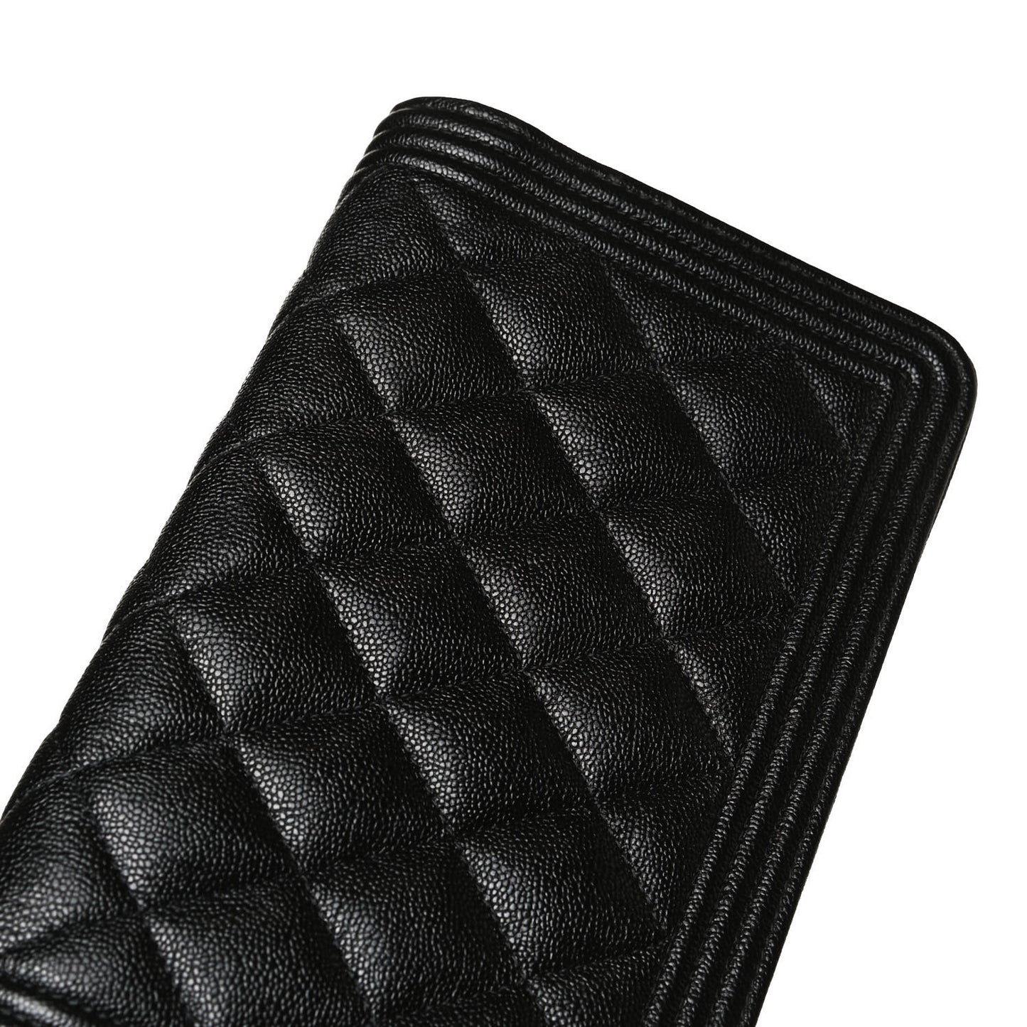 Caviar Quilted Boy Wallet On Chain WOC Black