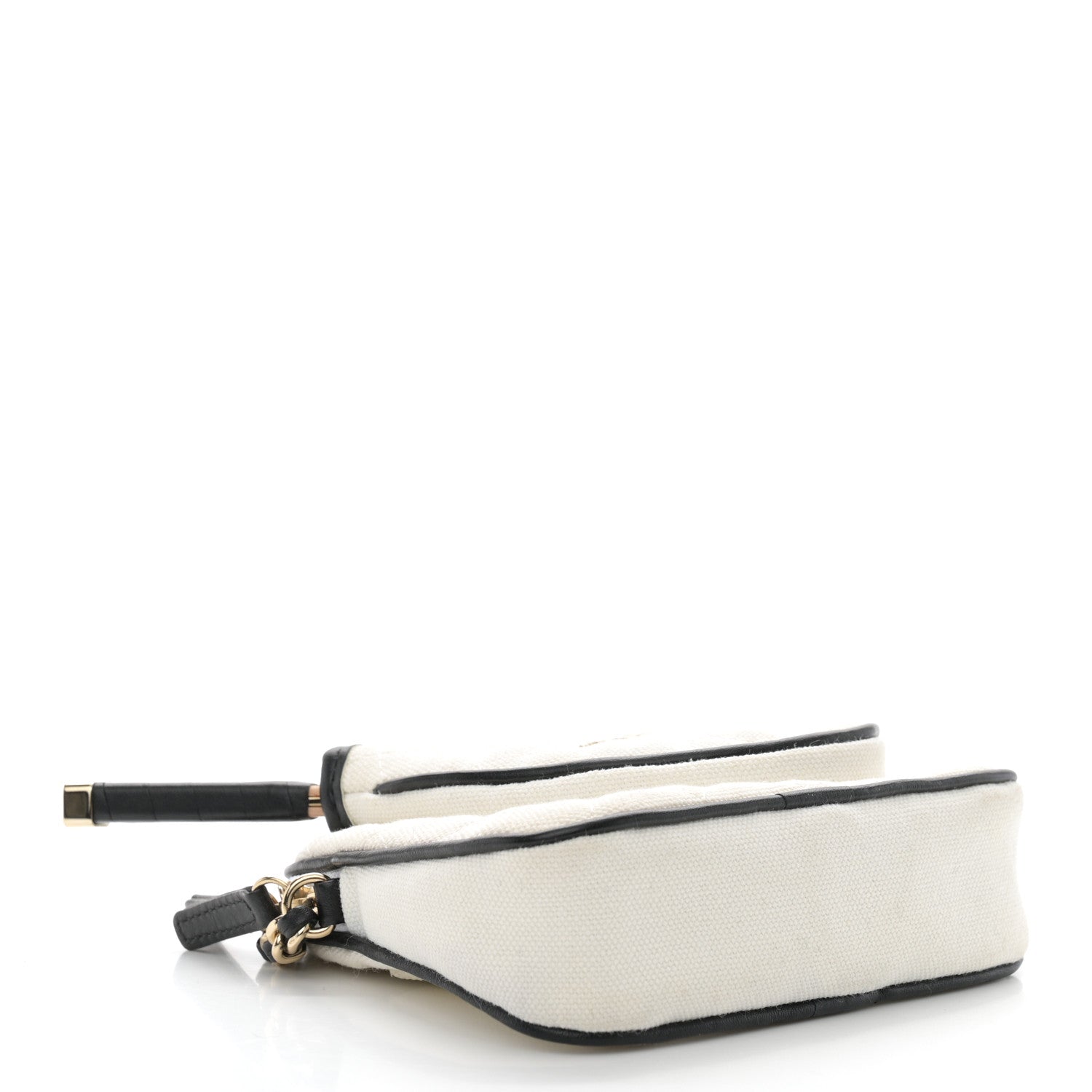Chanel Canvas Calfskin Tennis Racket Mini Bag White Black 5 of 11
