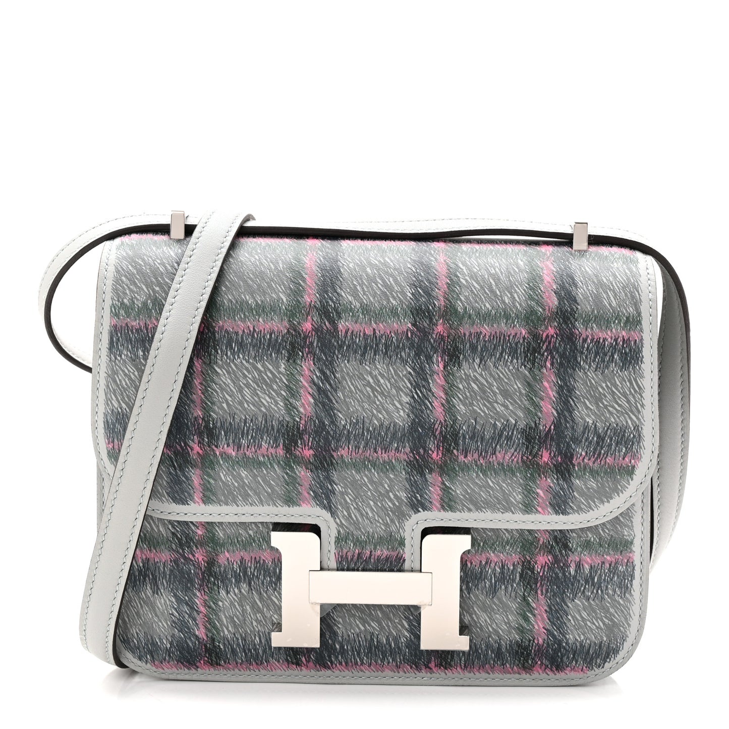 Swift Tartan Printed Constance 18 Bleu Glacier