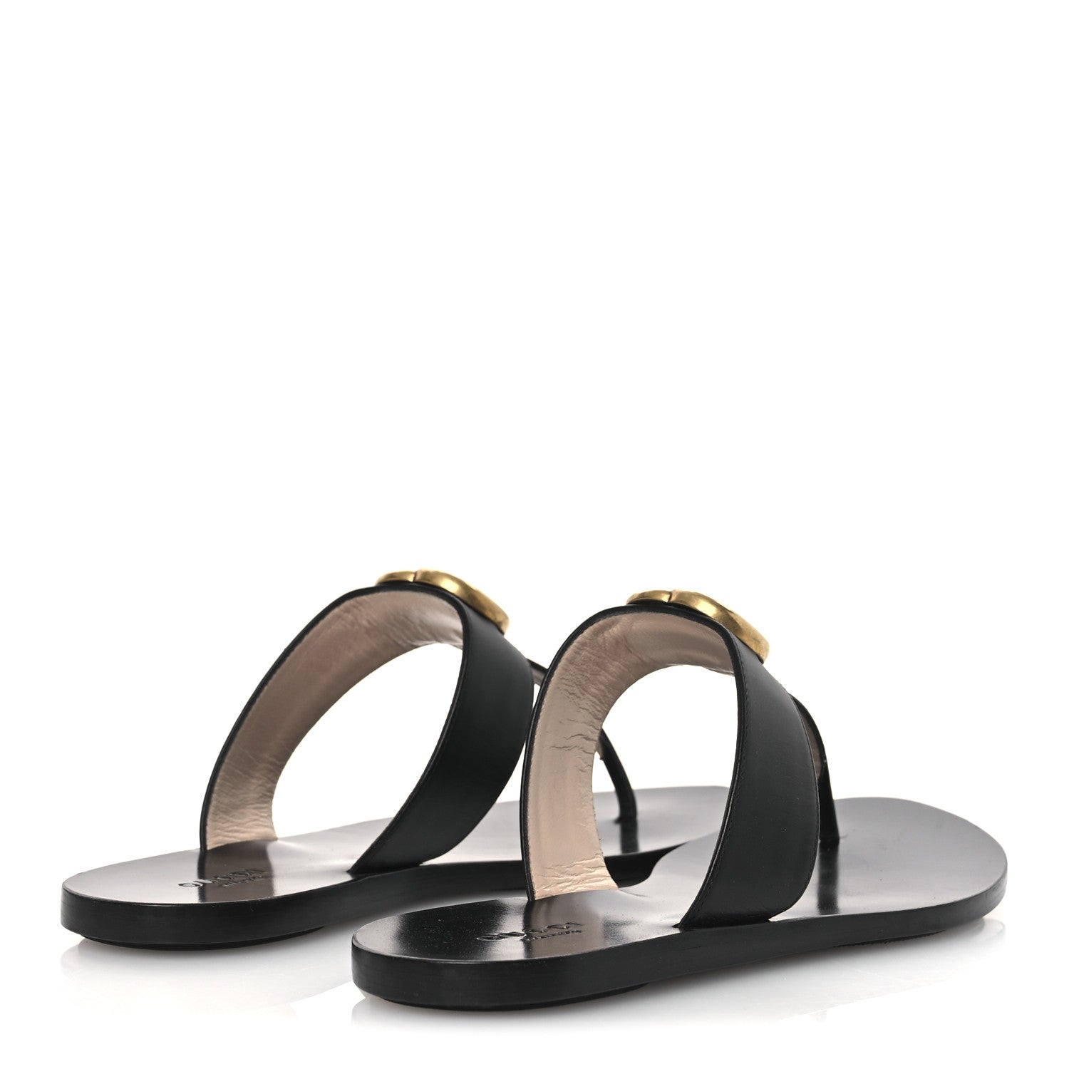 Gucci Calfskin GG Marmont Thong Sandals 36 Black 5 of 11