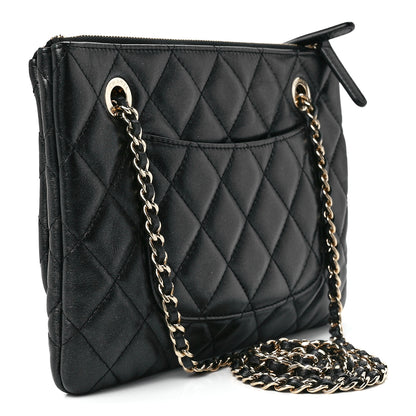 Chanel Shiny Lambskin Quilted Medium Double Case With Strap Black 3 of 12