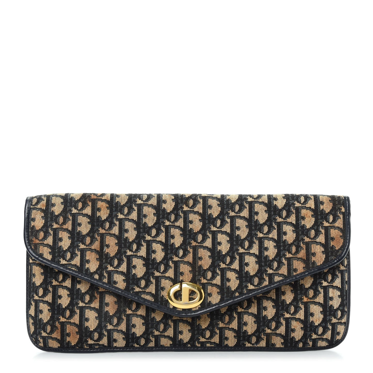 Monogram Envelope Flap Clutch Navy Blue