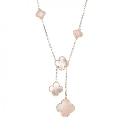 Van Cleef & Arpels 18K Gold Mother of Pearl 6 Motifs Magic Alhambra Necklace 1 of 7