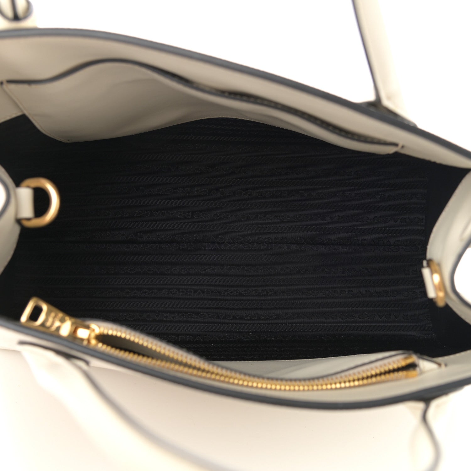 Prada Saffiano Cuir Calfskin Large Monochrome Top Handle Tote White 4 of 11