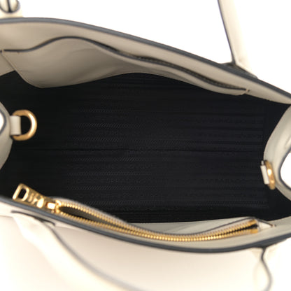 Prada Saffiano Cuir Calfskin Large Monochrome Top Handle Tote White 4 of 11
