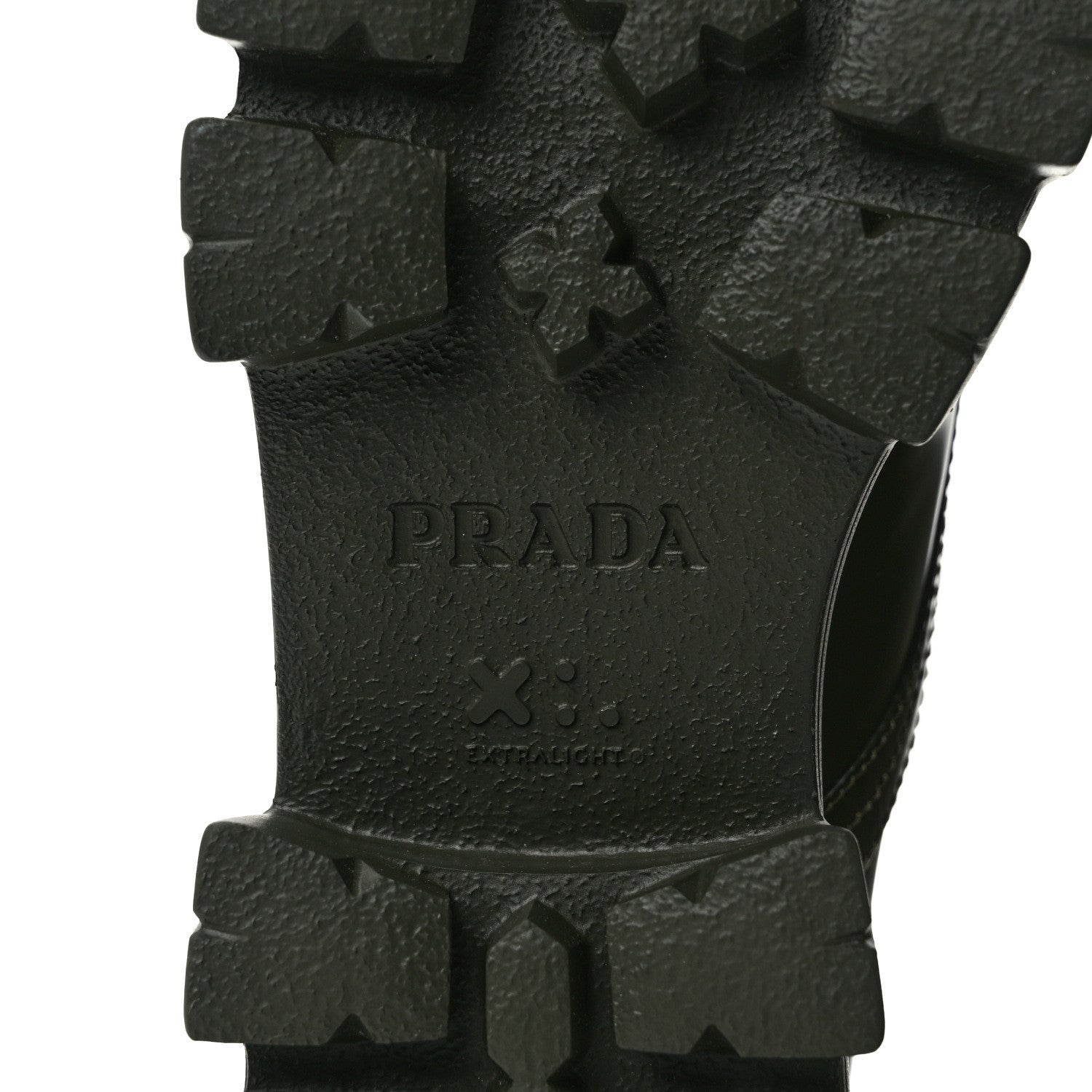 Prada Spazzolato Rois Re-Nylon Metal Triangle Logo Monolith Pouch Pocket 55mm Boots 38 Militare 7 of 9