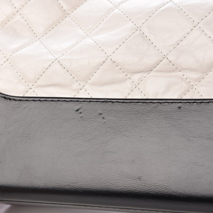Chanel Aged Calfskin Quilted Medium Gabrielle Hobo Black White 11 of 13