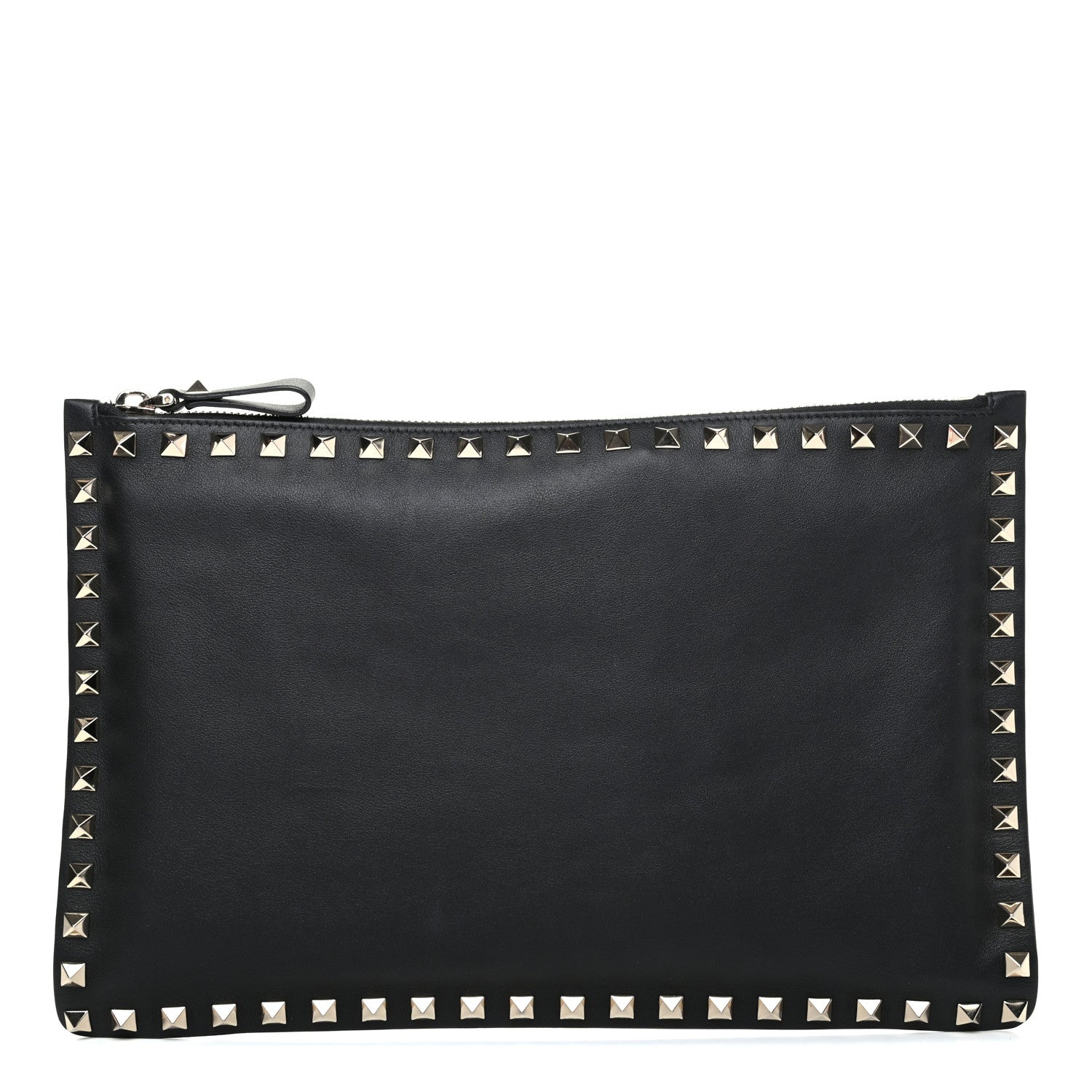 Valentino Garavani Vitello Large Rockstud Zip Pouch Black 1 of 7