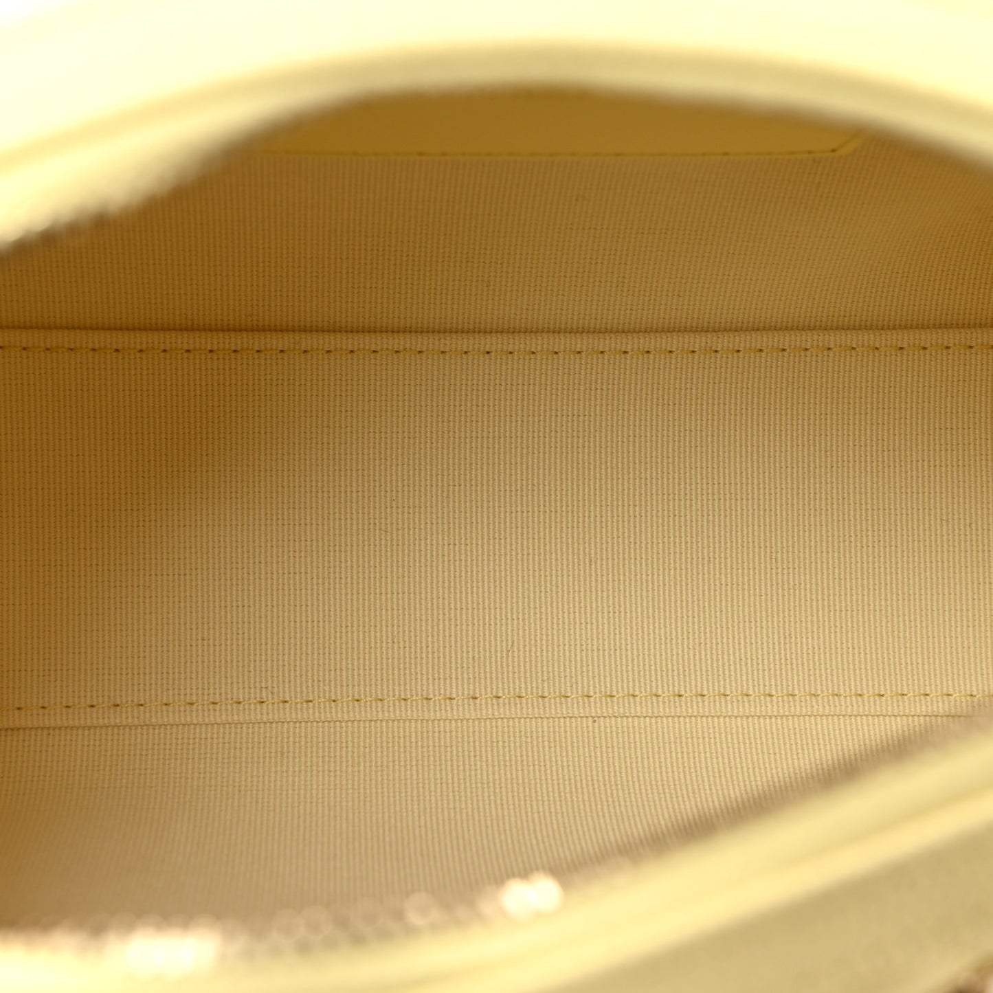 Caviar Quilted Barrel Clutch With Chain Light Yellow