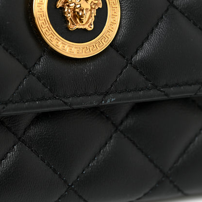 Versace Lambskin Quilted Medusa Wallet On Chain Crossbody Black 21 of 23