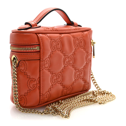 Gucci Calfskin GG Matelasse Mini Top Handle Bag Deep Orange 3 of 10