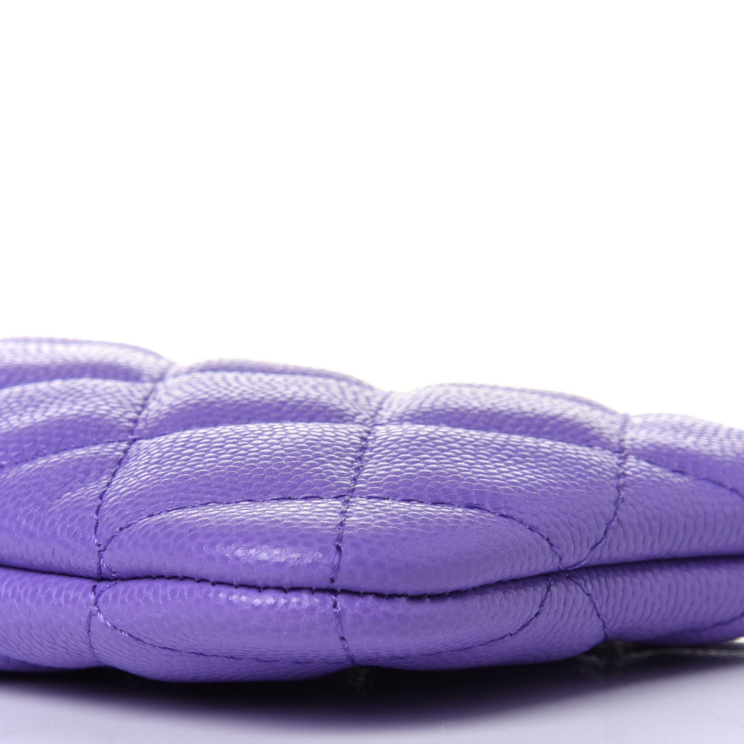 Caviar Quilted Small Cosmetic Case Purple