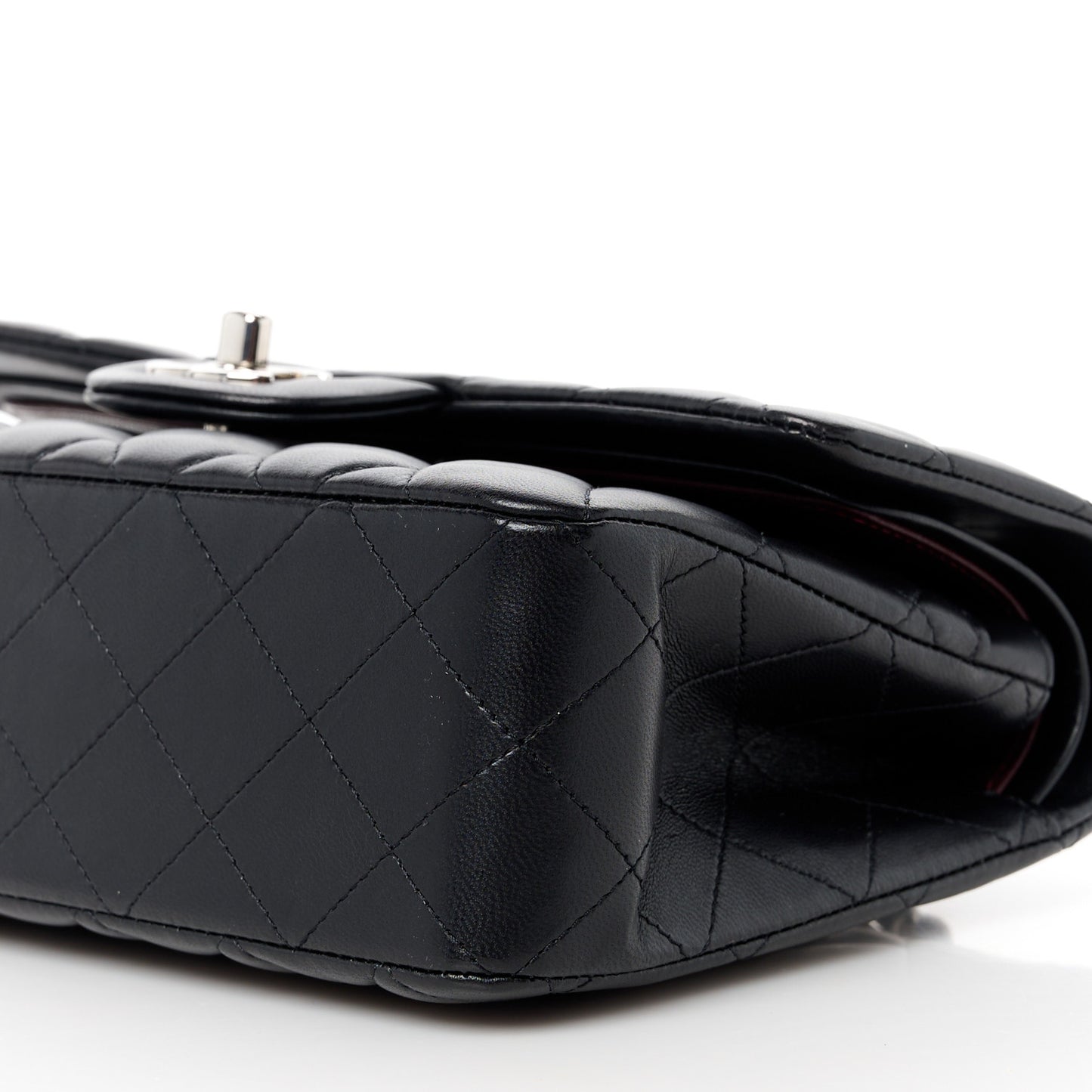 Lambskin Quilted Small Double Flap Black