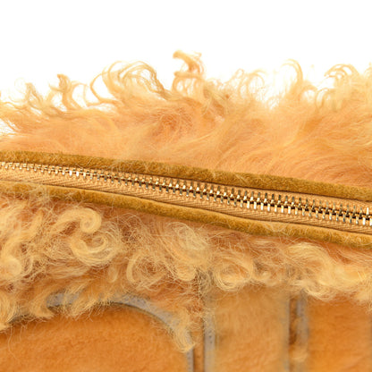 Miu Miu Shearling Logo Chain Pouch Yellow 5 of 5