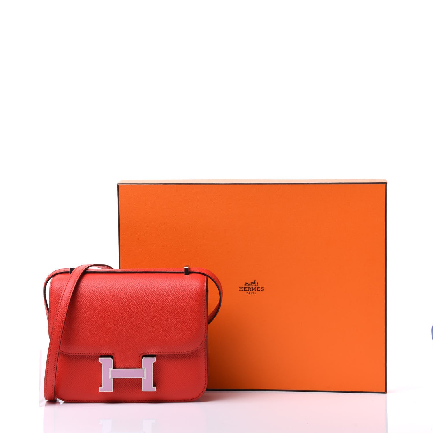 Hermes Epsom Enamel Constance 18 Rouge de Coeur Mauve Sylvestre 10 of 10