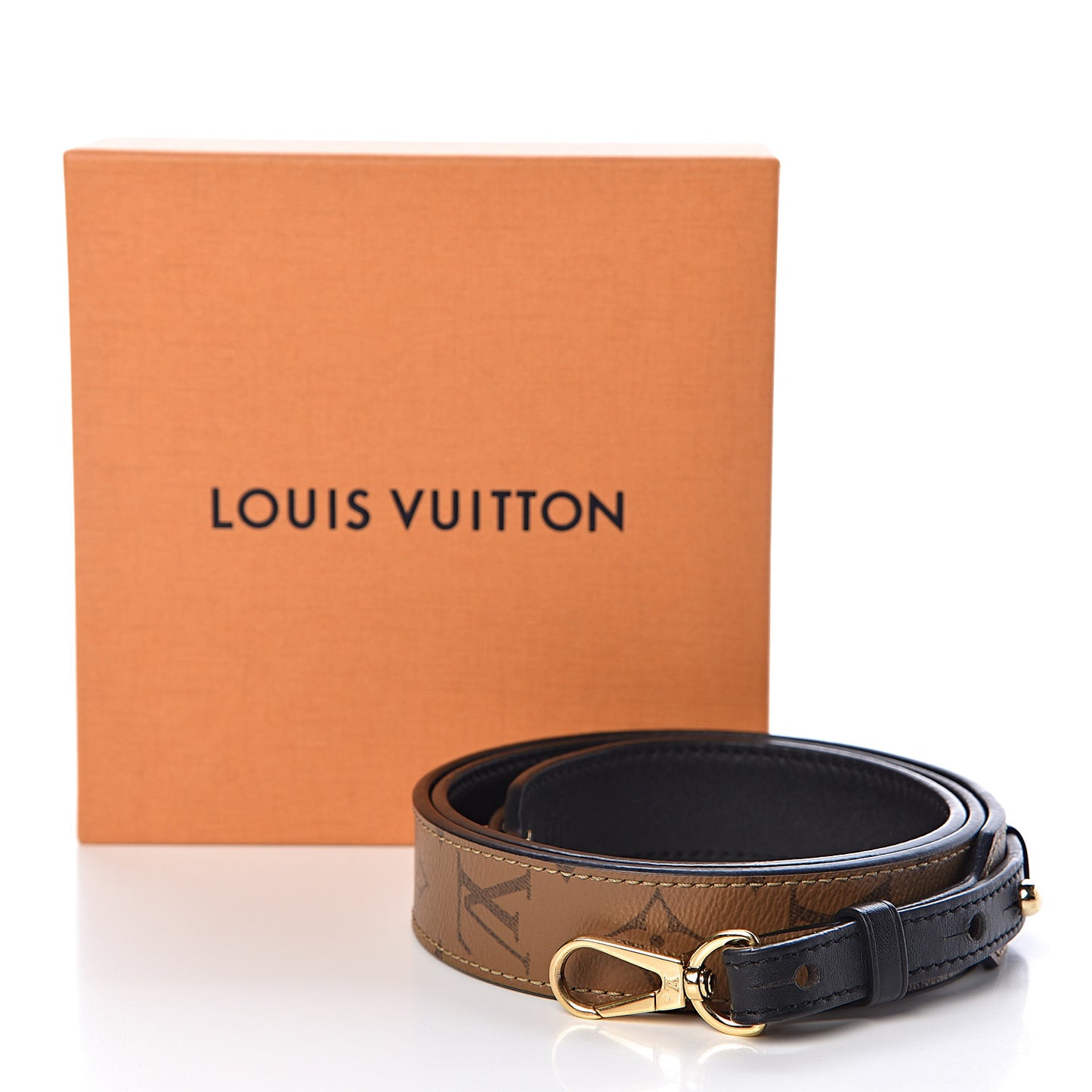 Reverse Monogram Bandouliere Shoulder Strap XL Black