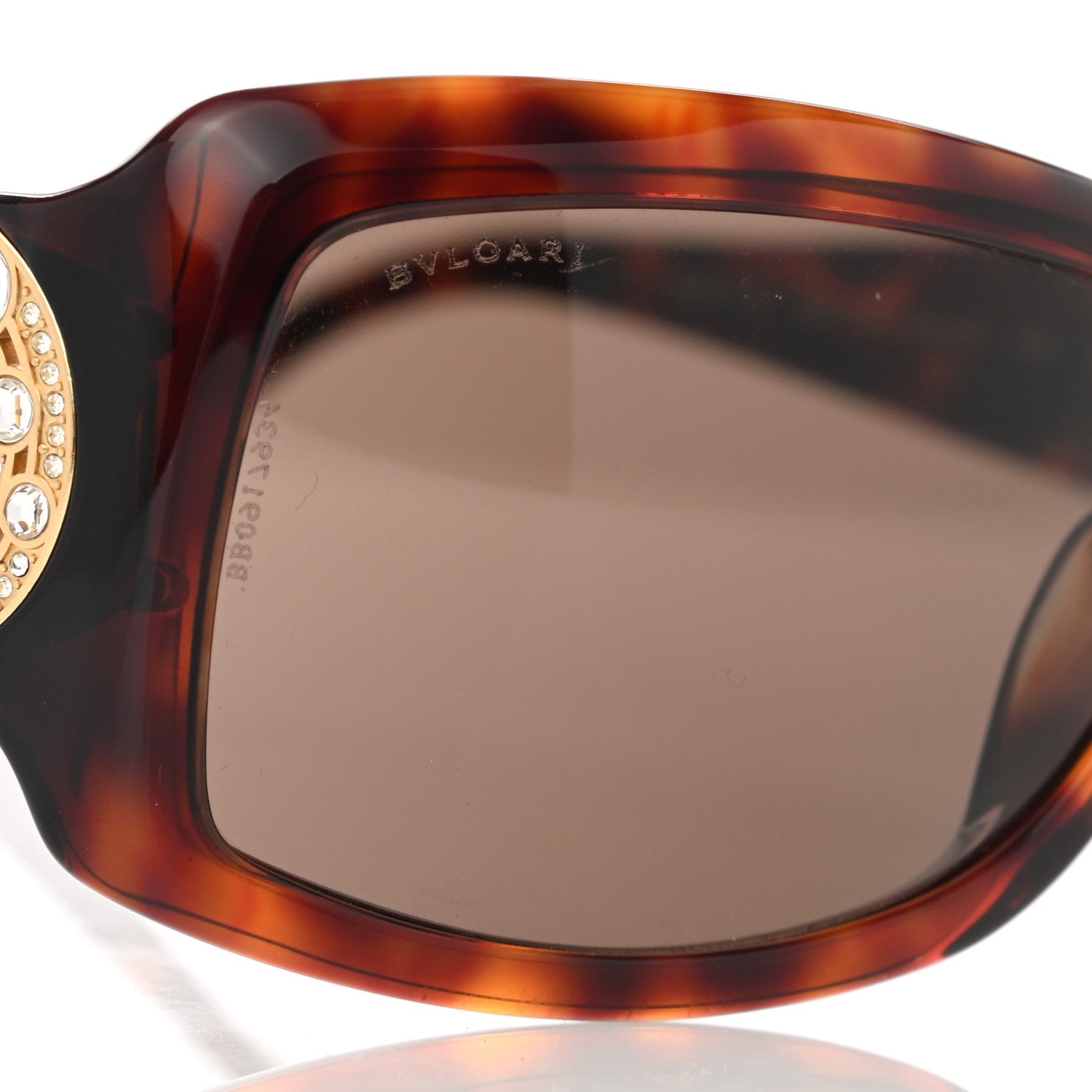 Bulgari Crystal Sunglasses 8007-B Tortoise 7 of 9