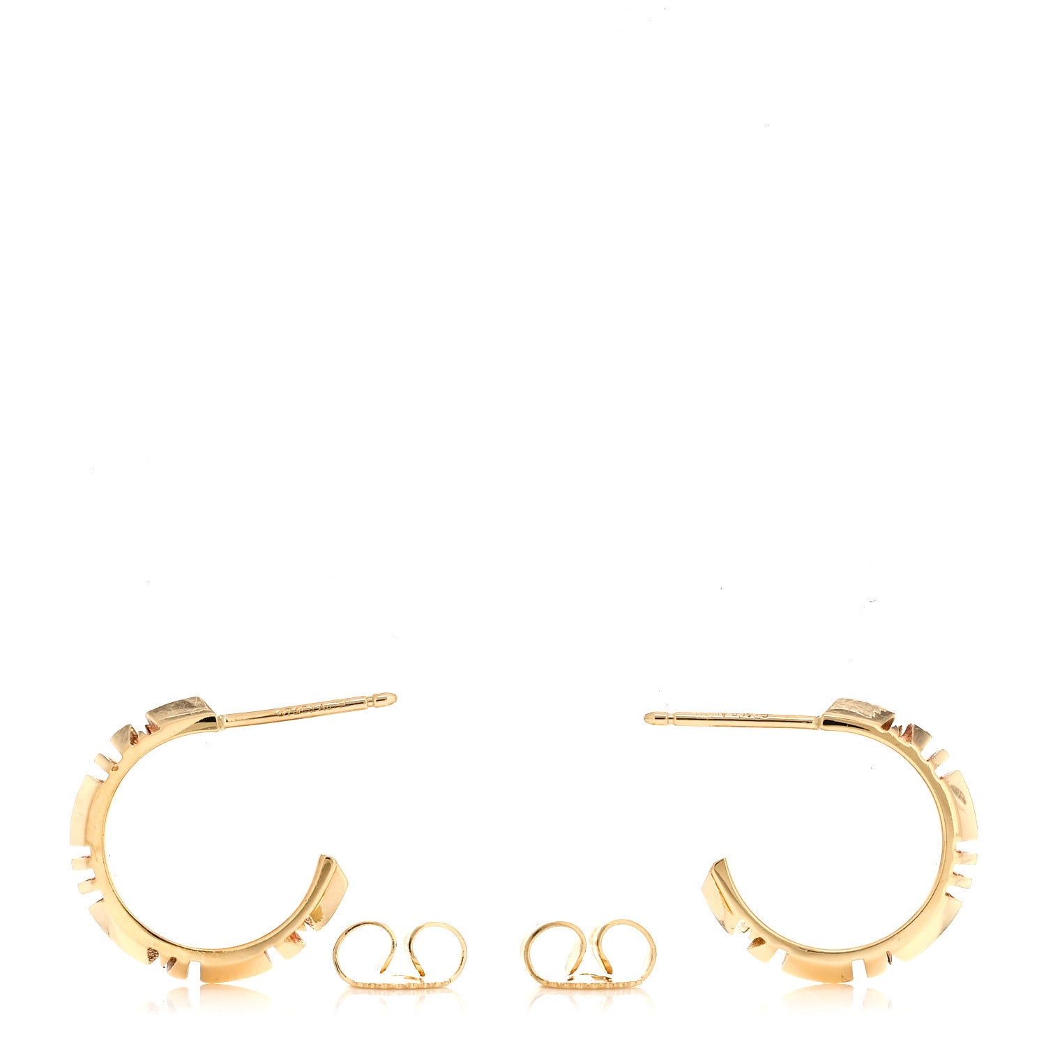 Tiffany 18K Yellow Gold Small Atlas X Hoop Earrings 3 of 4
