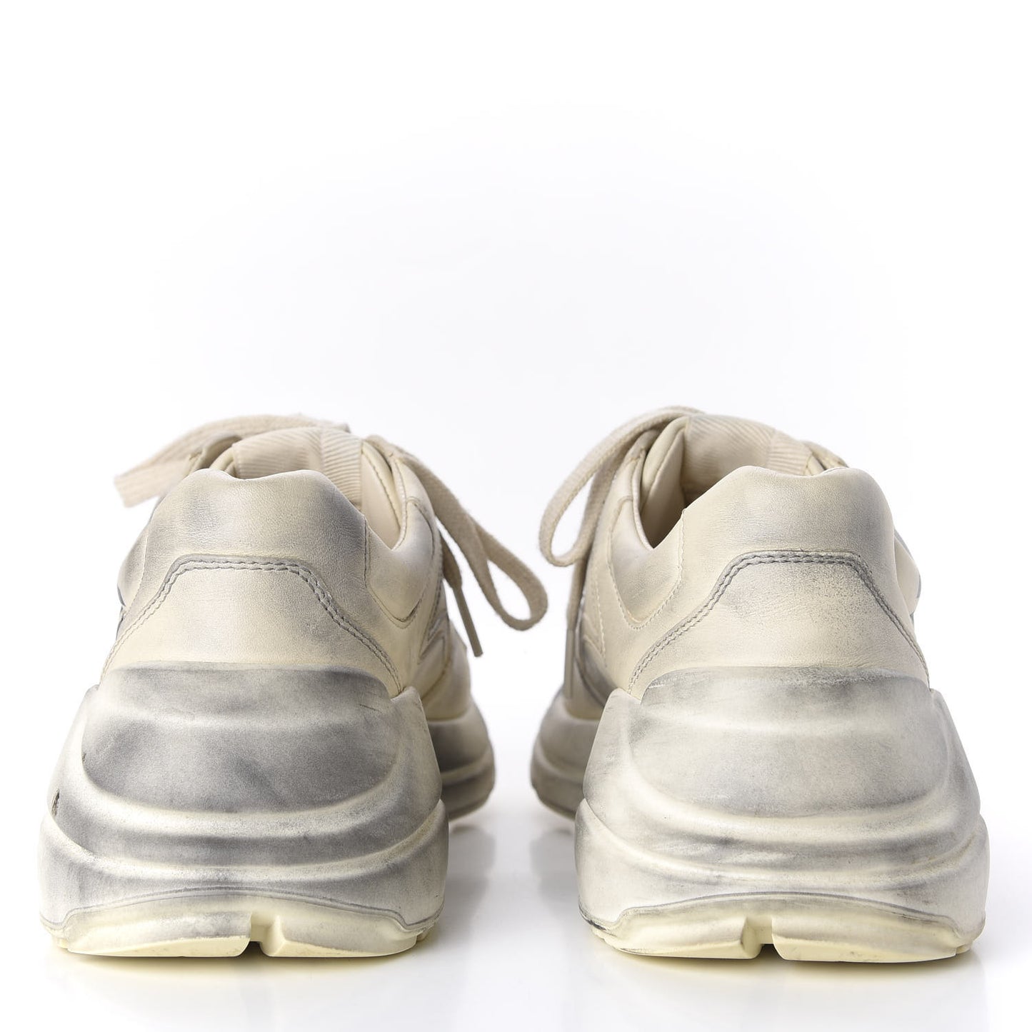 Calfskin Mouth Print Womens Rhyton Sneakers 36 Ivory