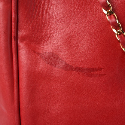 Chanel Lambskin Quilted Tote Red 13 of 16