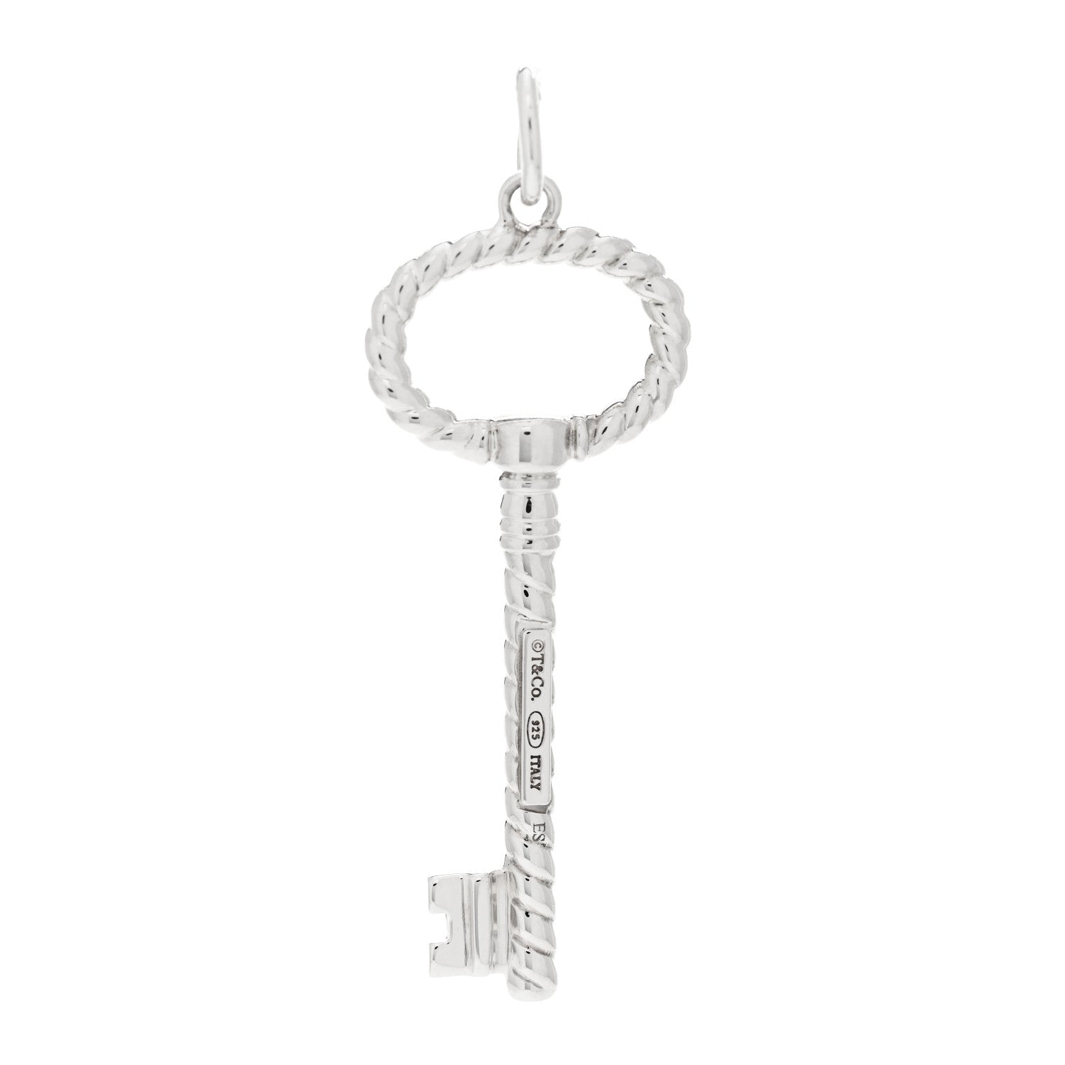 Tiffany Sterling Silver Twist Oval Key Pendant 3 of 4