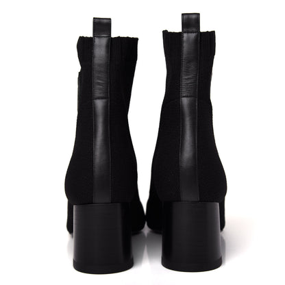 Hermes Knit Calfskin Volver Ankle Boots 36 Black 7 of 10