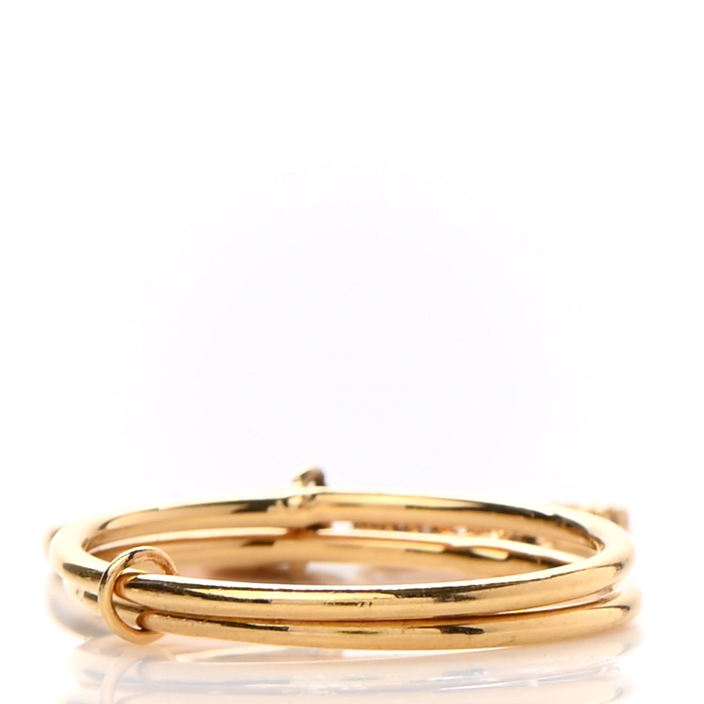 Metal Crystal F is Fendi Double Logo Charm Ring L Gold