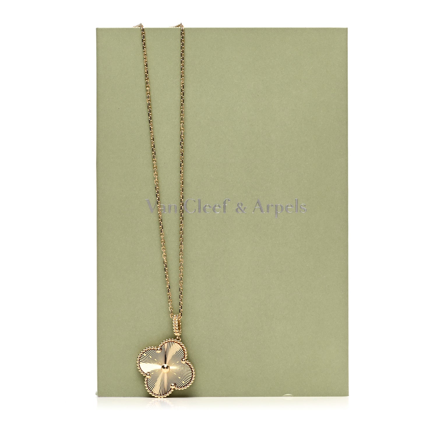 18K Yellow Gold Guilloche Magic Alhambra Long Necklace