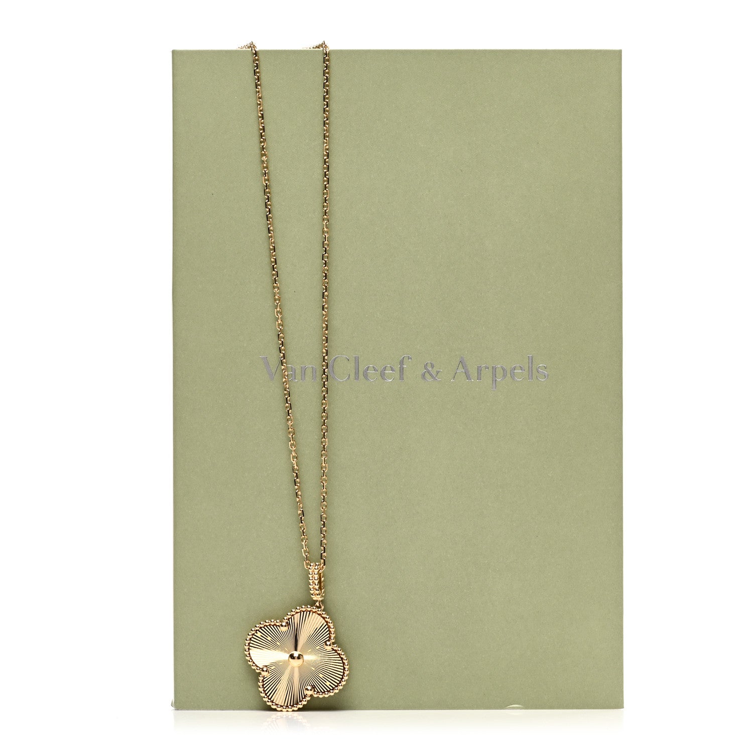 Van Cleef & Arpels 18K Yellow Gold Guilloche Magic Alhambra Long Necklace 5 of 5