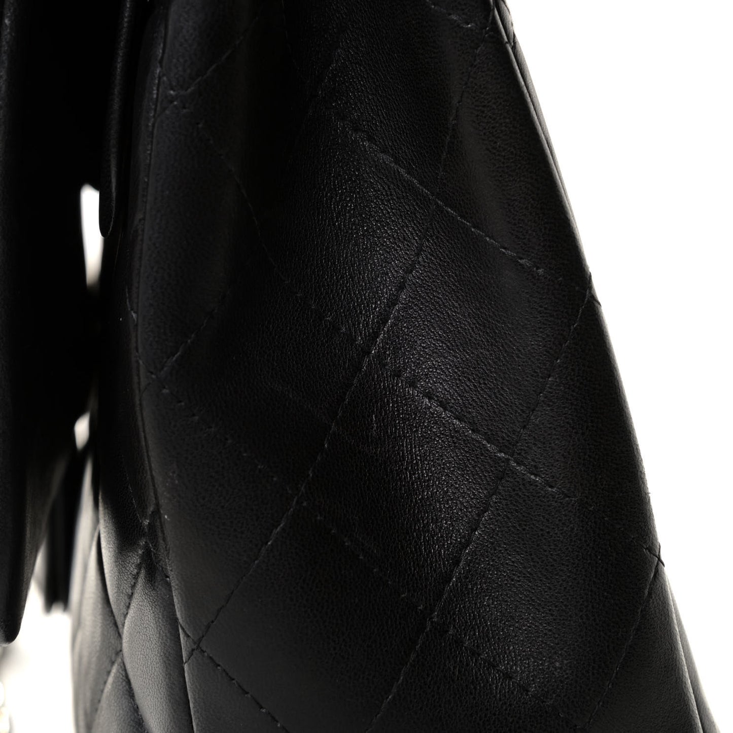 Lambskin Quilted Maxi Single Flap Black