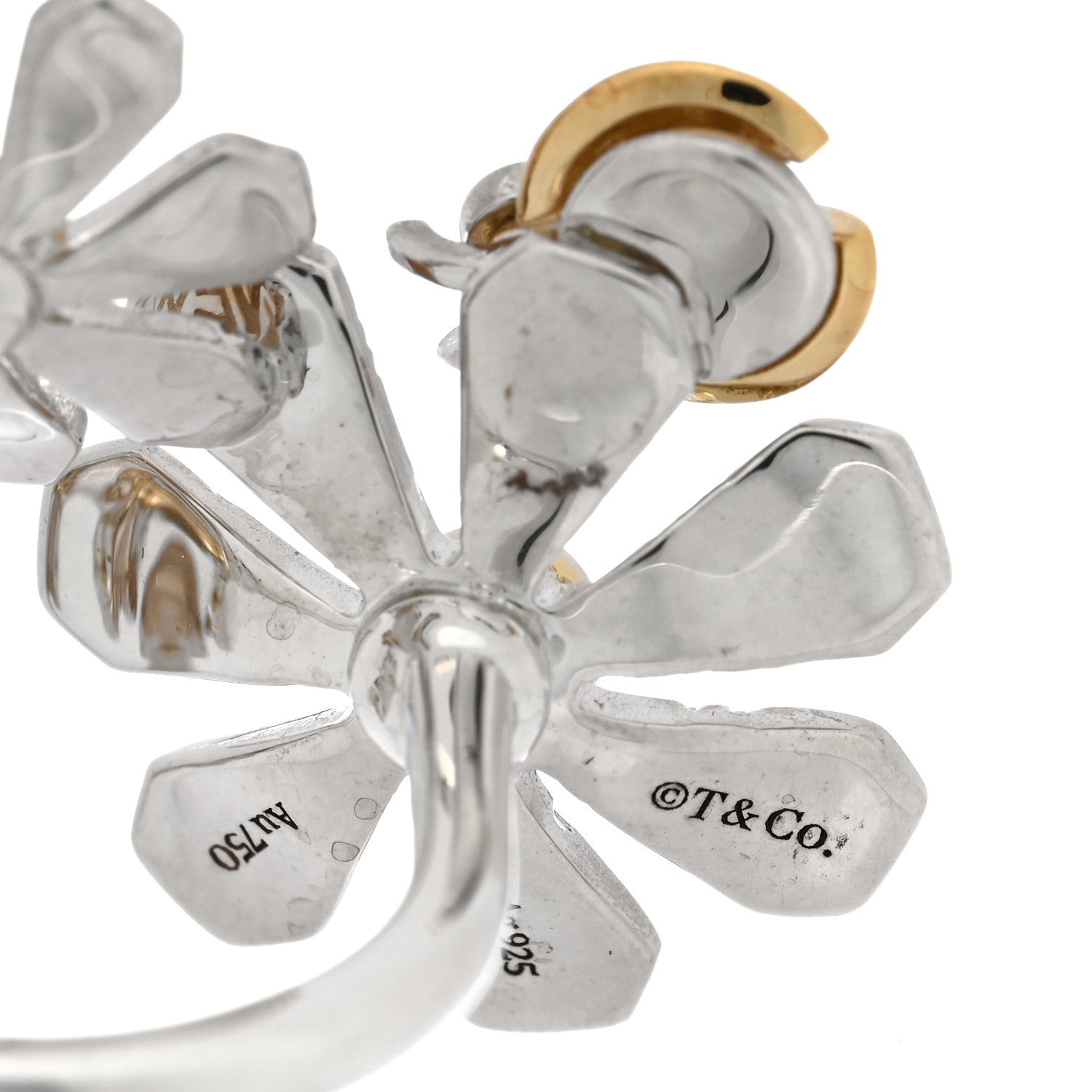 Tiffany Sterling Silver 18K Yellow Gold Return to Tiffany Love Bugs Ring 51 5.75 4 of 5