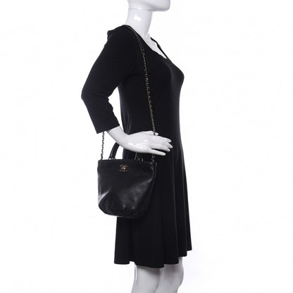 Chanel Lambskin Stitched Small Shopping Tote Black 2 of 11