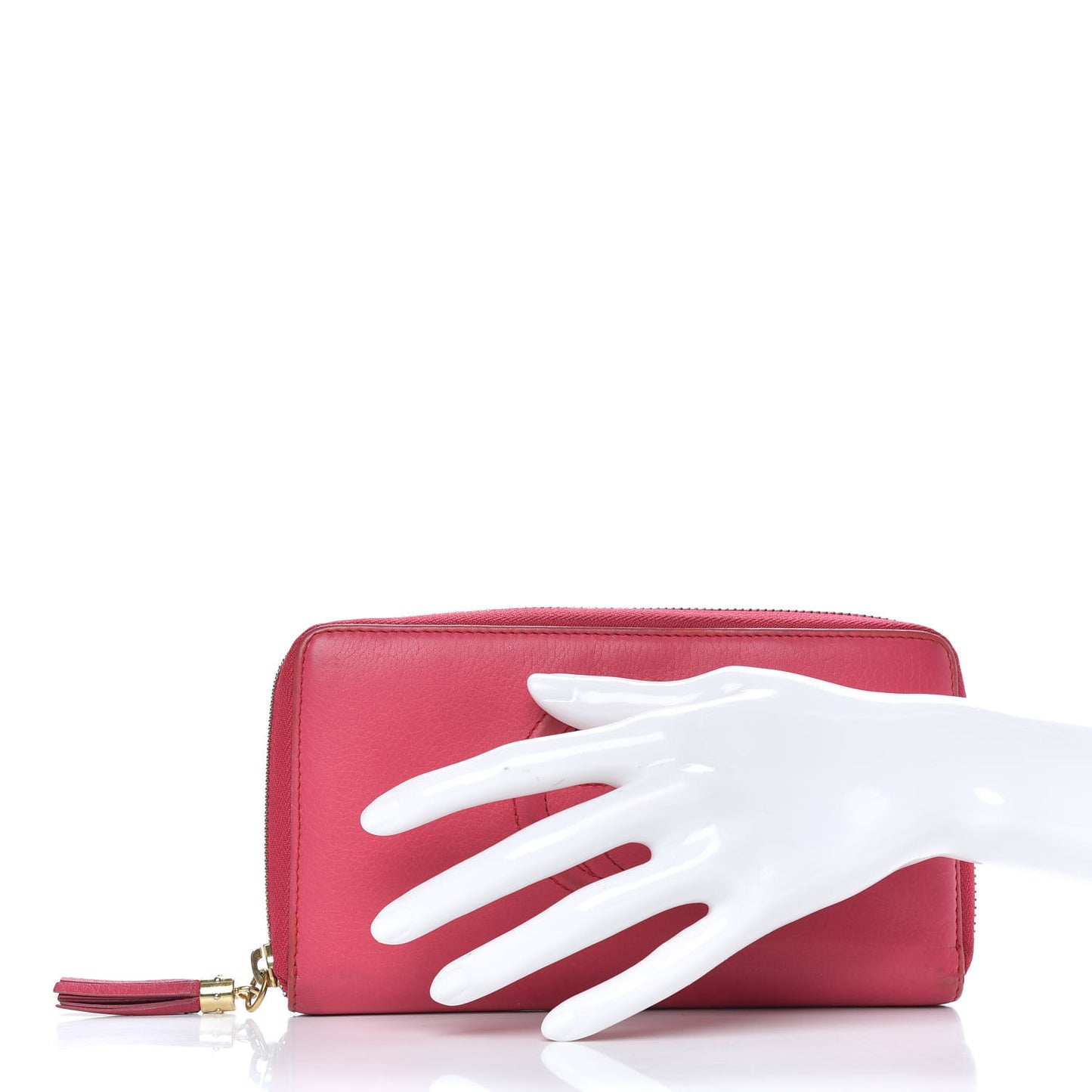 Pebbled Calfskin Soho Zip Around Wallet Red