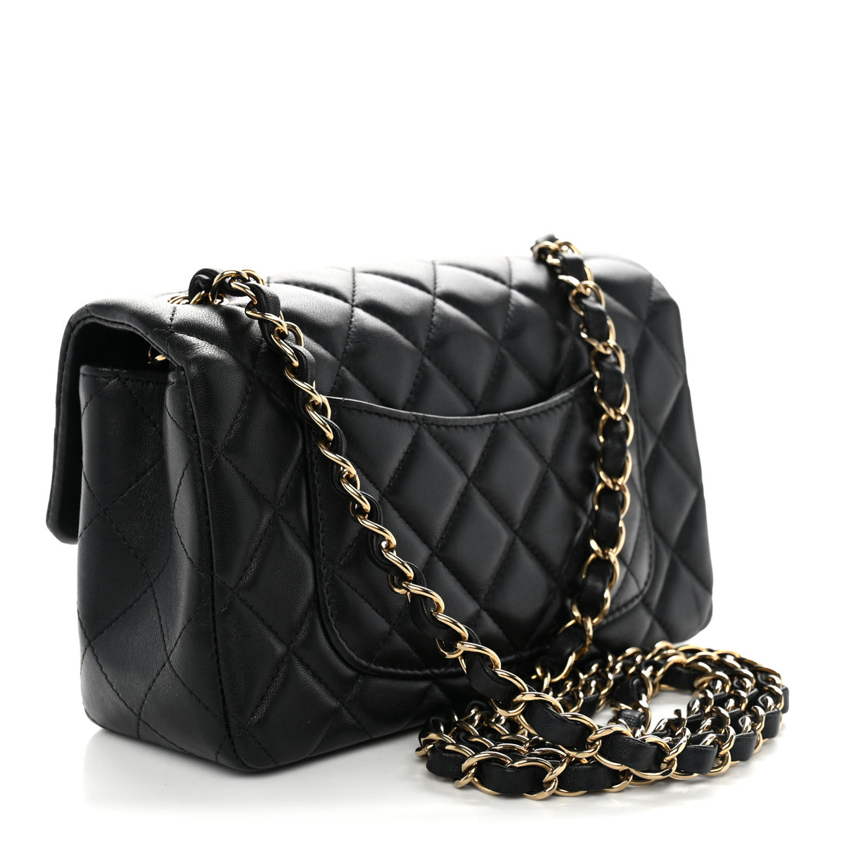 Chanel Lambskin Quilted Mini Rectangular Flap Black 3 of 10
