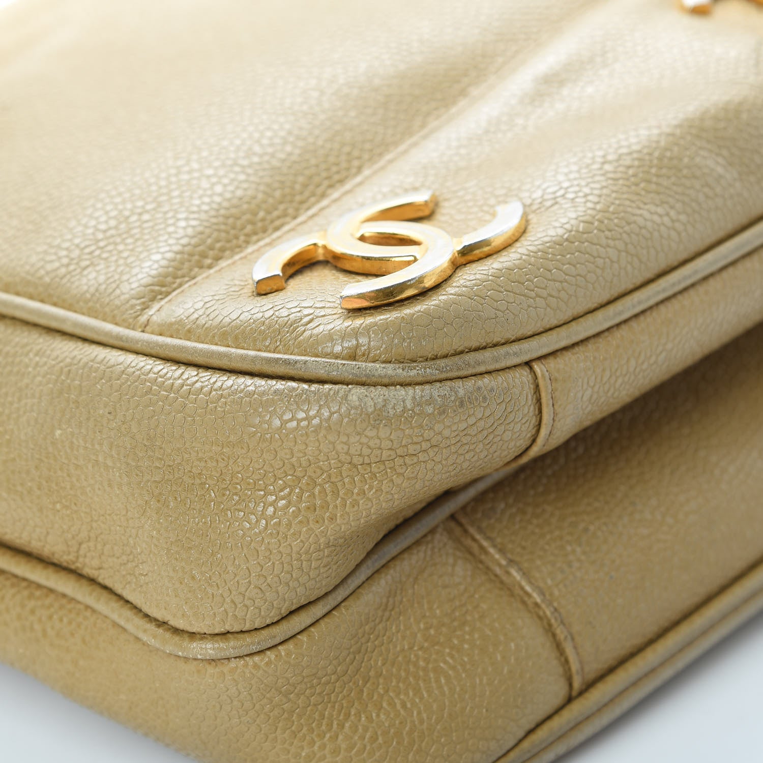 Chanel Caviar Shoulder Bag Beige 12 of 25