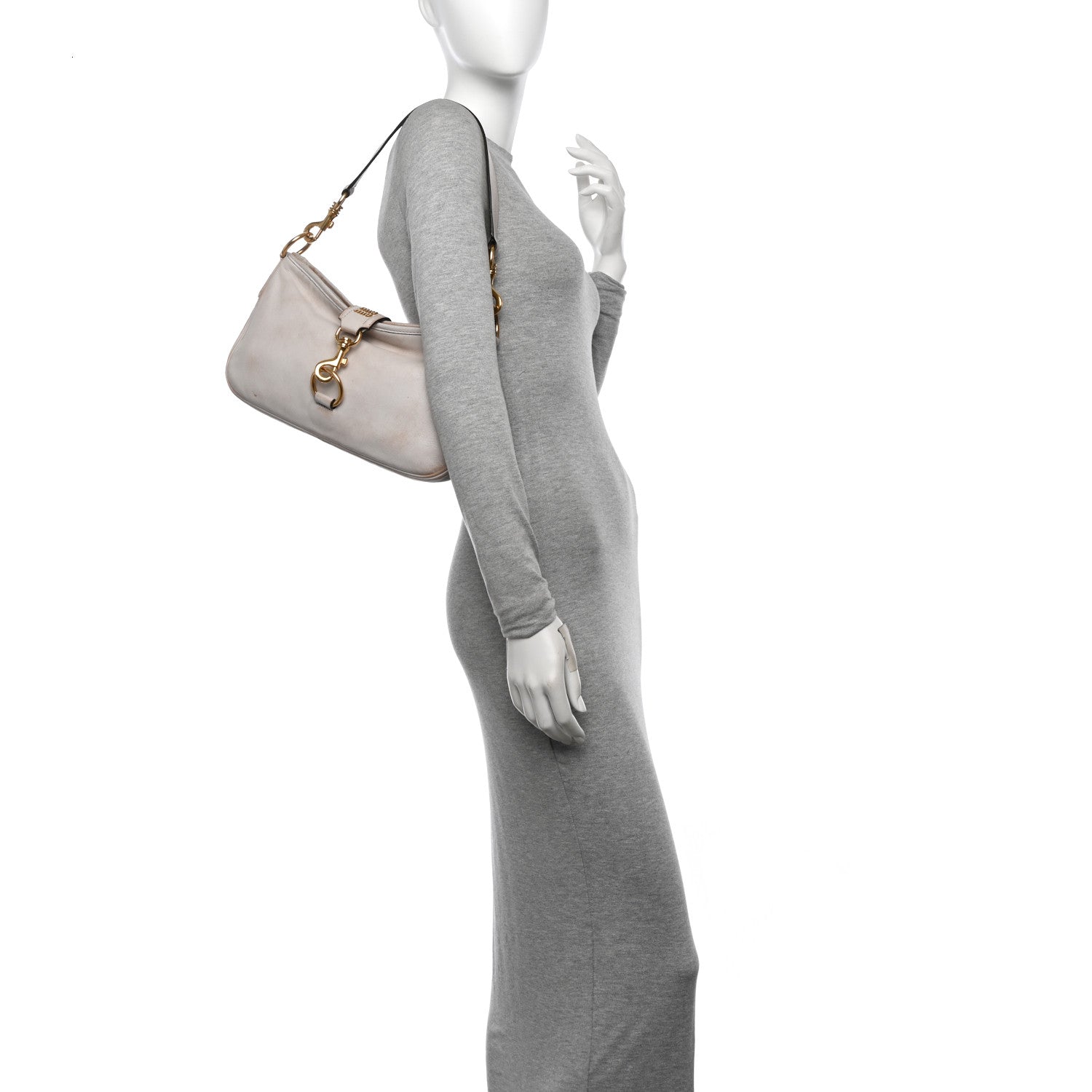 Miu Miu Nappa Old Hook Shoulder Bag Sabbia White 2 of 13