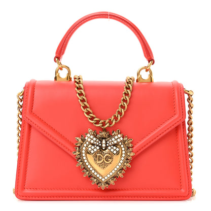 Dolce & Gabbana Smooth Calfskin Small Devotion Envelope Top Handle Bag Red 1 of 10