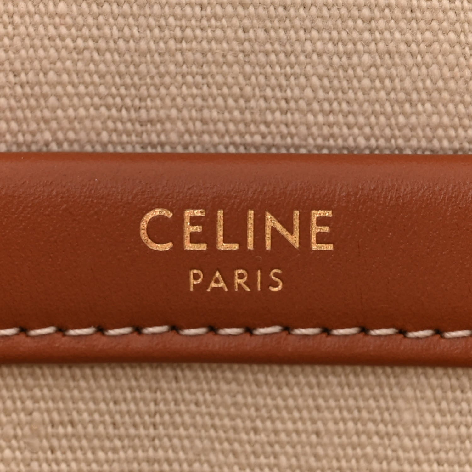 Celine Canvas Calfskin Triomphe Print Small Cabas Thais White 6 of 9