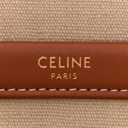 Celine Canvas Calfskin Triomphe Print Small Cabas Thais White 6 of 9