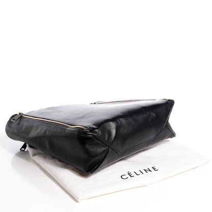 Celine Smooth Lambskin Small Vertical Zip Gusset Cabas Black 4 of 9