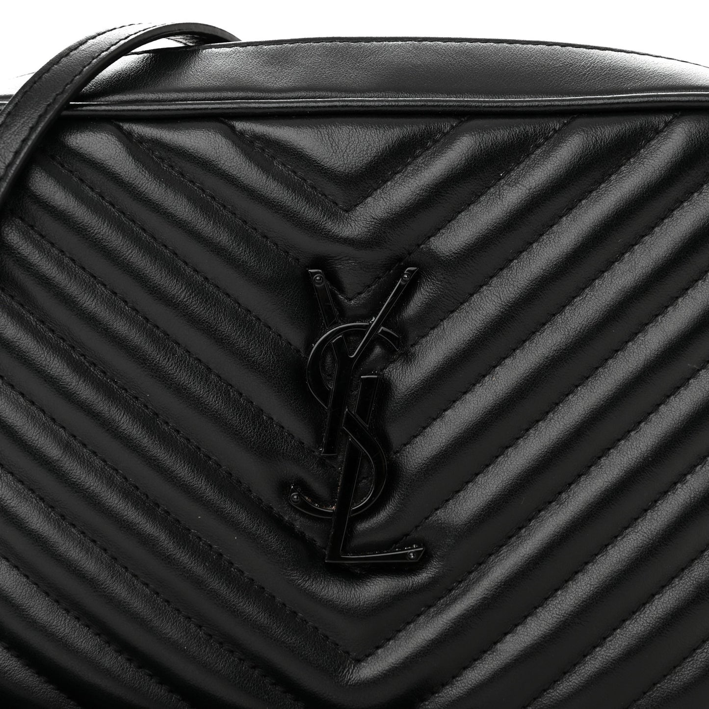 Calfskin Matelasse Monogram Monochrome Lou Camera Bag Black