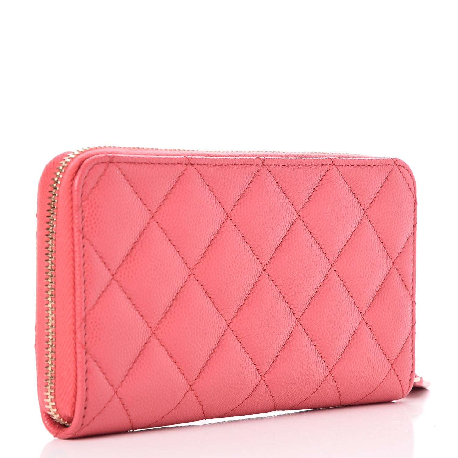 Chanel Caviar Quilted Small Zip Around Wallet Pink 3 of 9