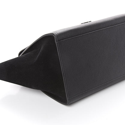 Celine Drummed Calfskin Suede Small Trapeze Black 7 of 7