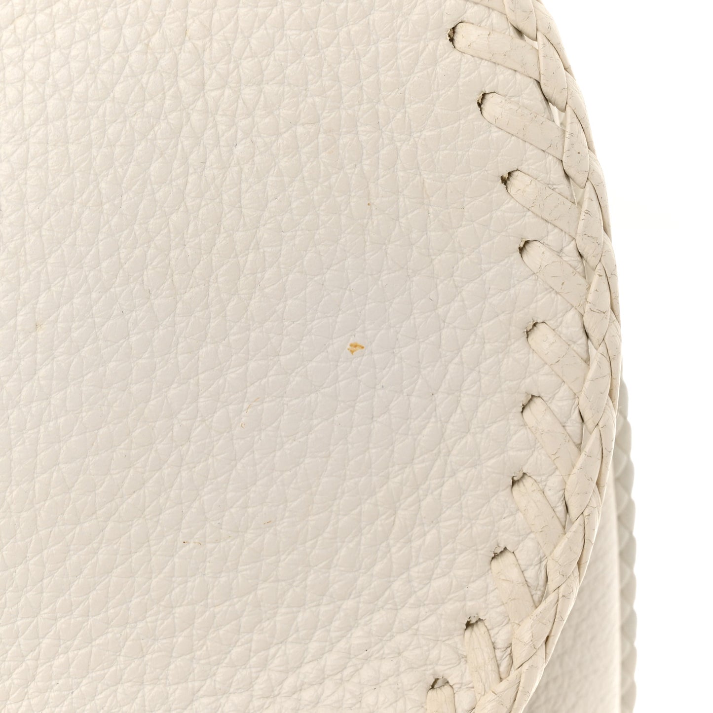 Calfskin Braided Gaucho Double Saddle Bag White