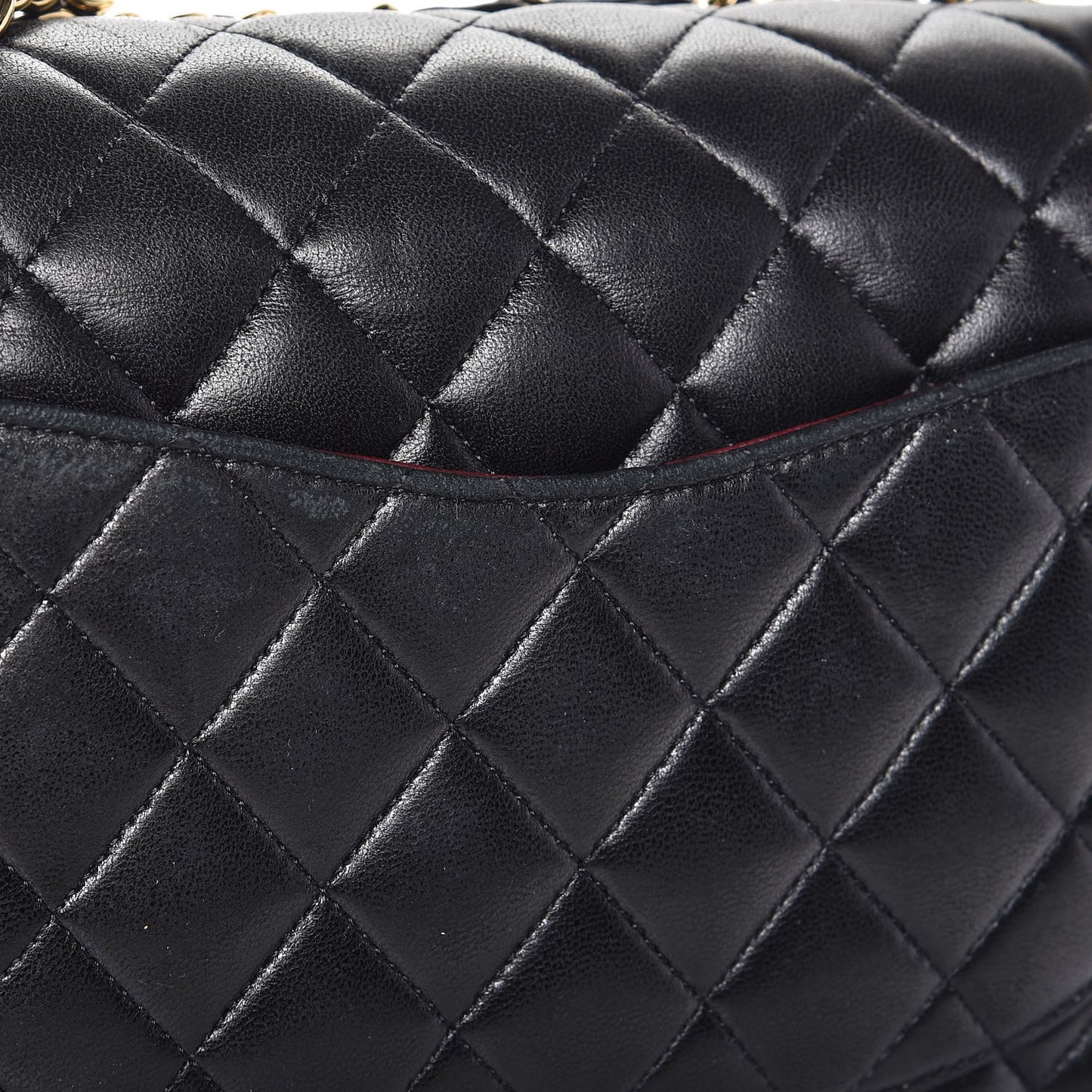 Lambskin Quilted Medium Double Flap Black