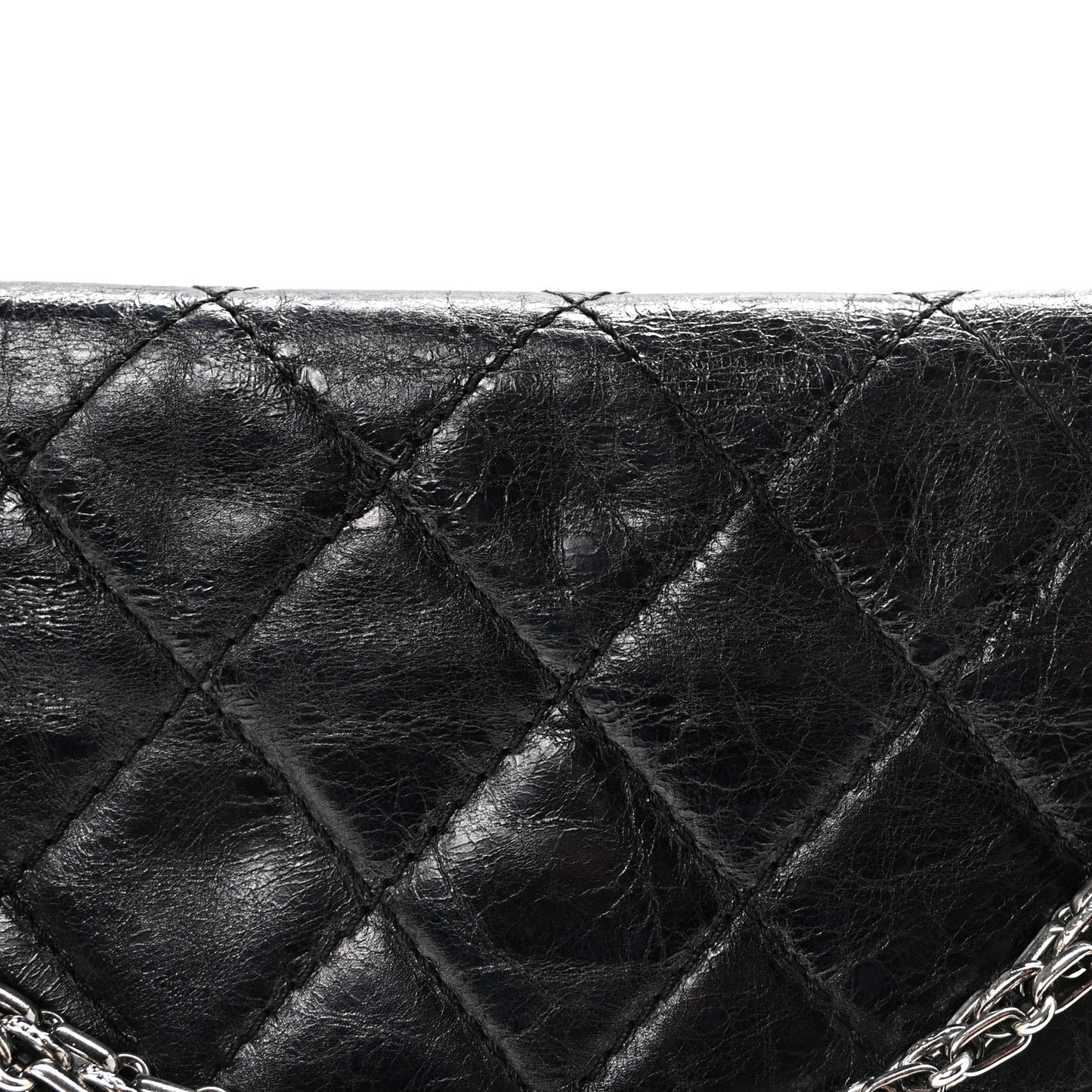 Aged Calfskin Quilted 2.55 Reissue 227 Flap Black