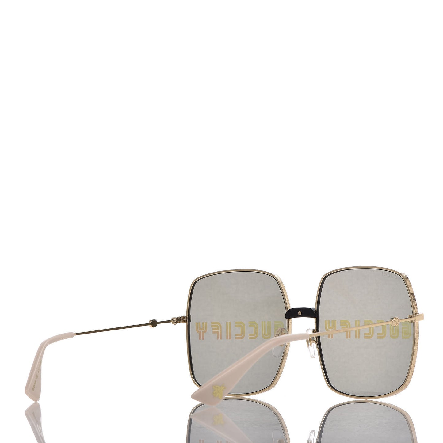 Metal Rectangular Guccify Frame Sunglasses GG0414S Gold
