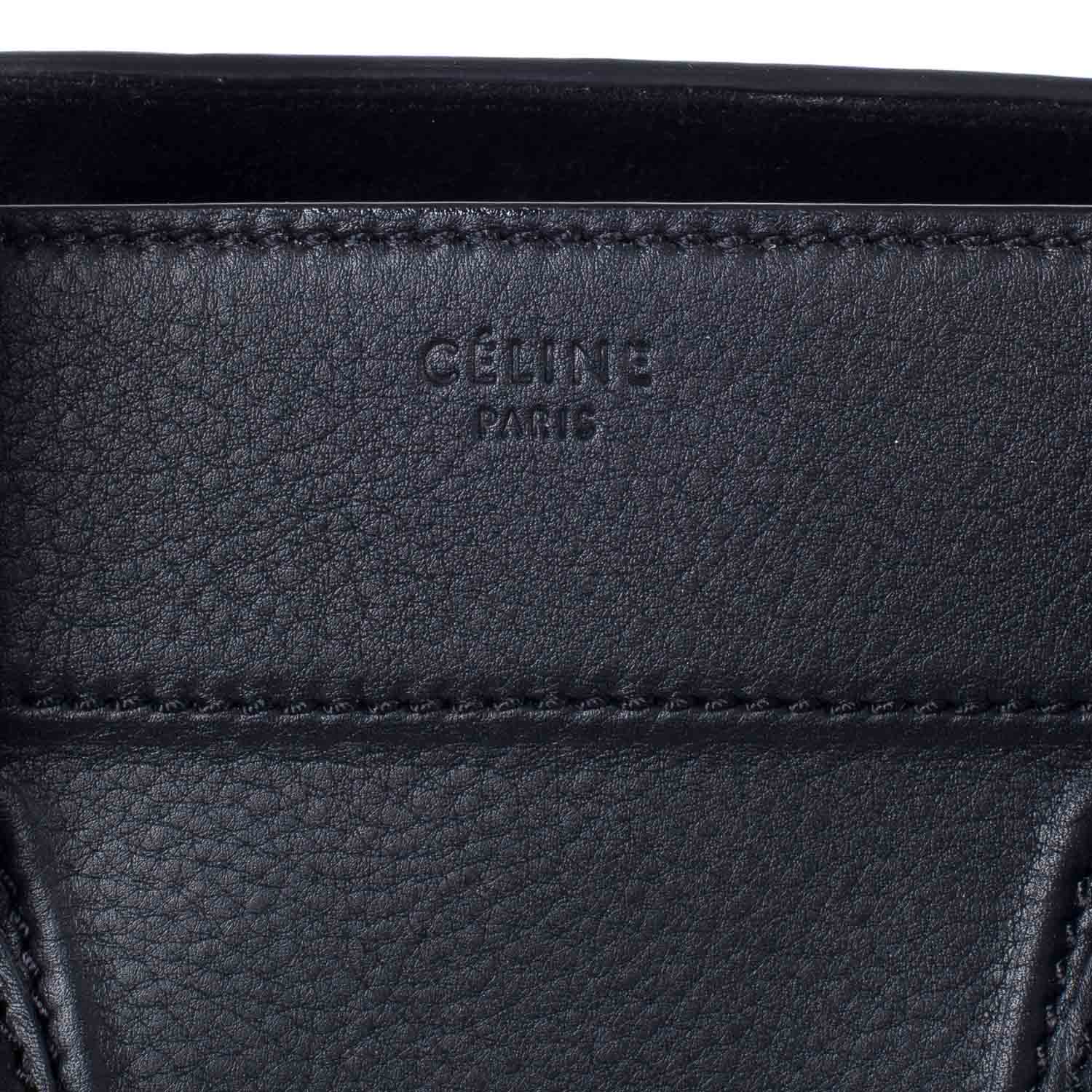 Celine Smooth Calfskin Medium Phantom Luggage Black 3 of 10