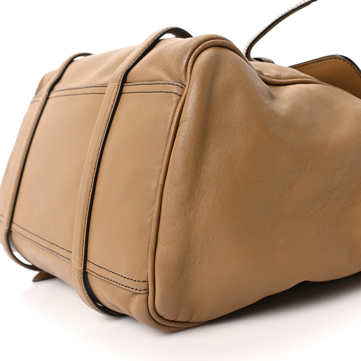 Nappa Intrecciato Large Flap Tote Camel